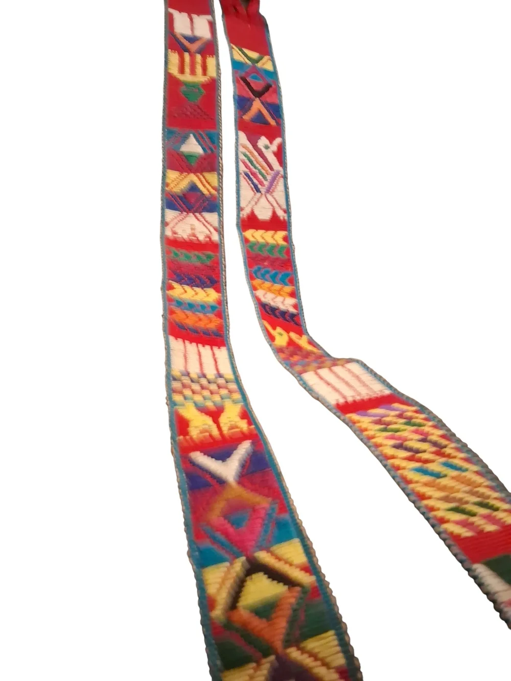 Handwoven Red Multicolor Ethnic Sash Belt